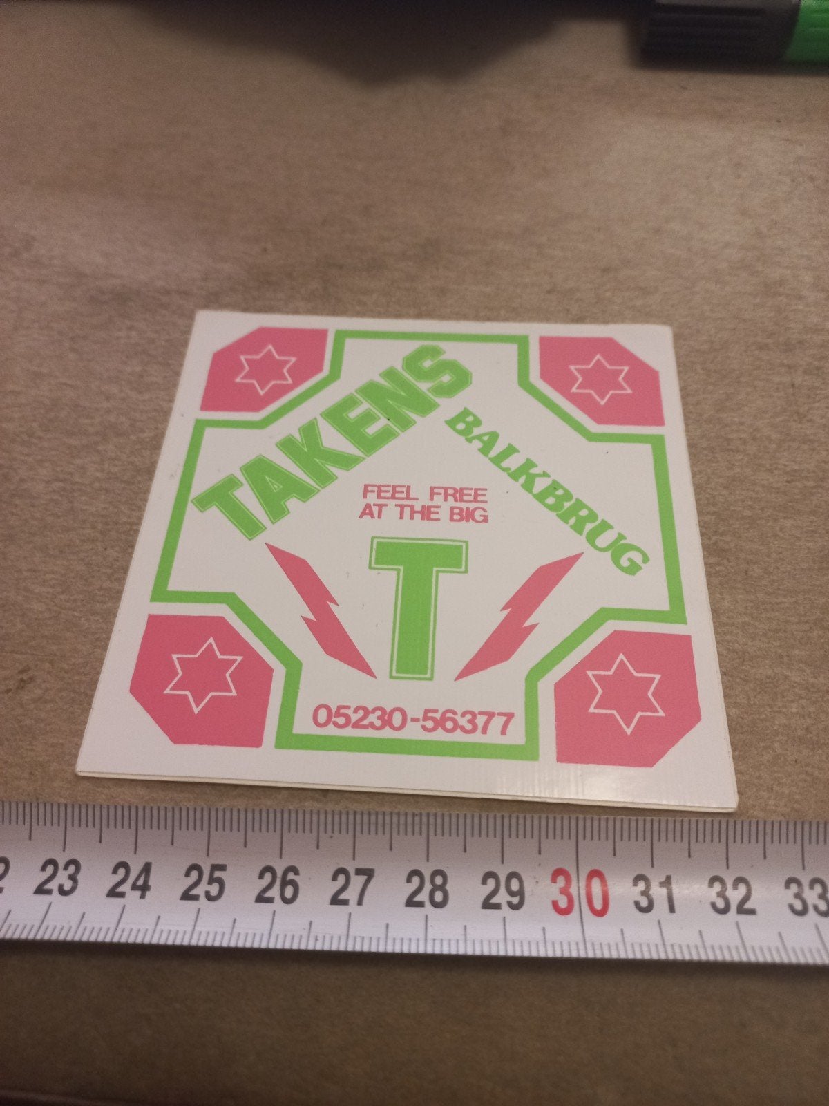 Vintage Takens Balkbrug Sticker - Feel Free At The Big T, Ophalen of Verzenden