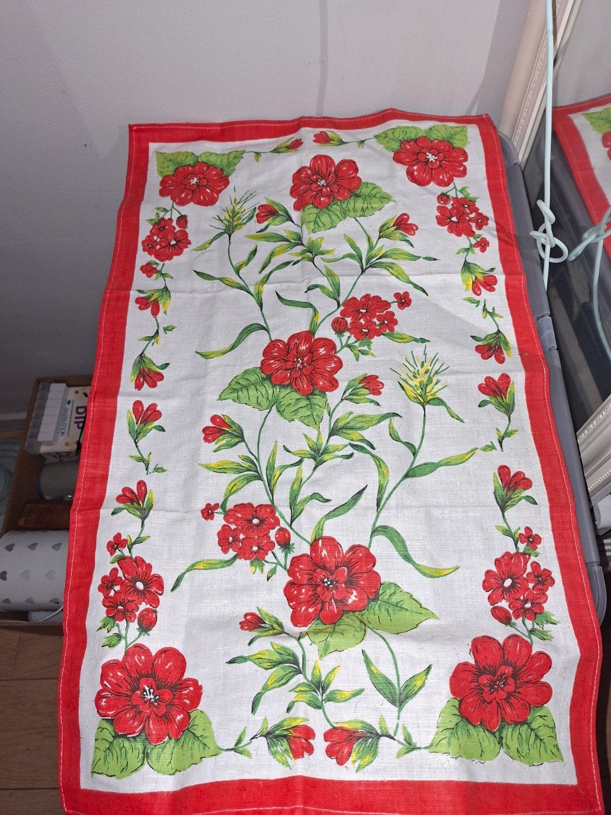 Vintage retro tafelloper/wandkleed., Ophalen of Verzenden