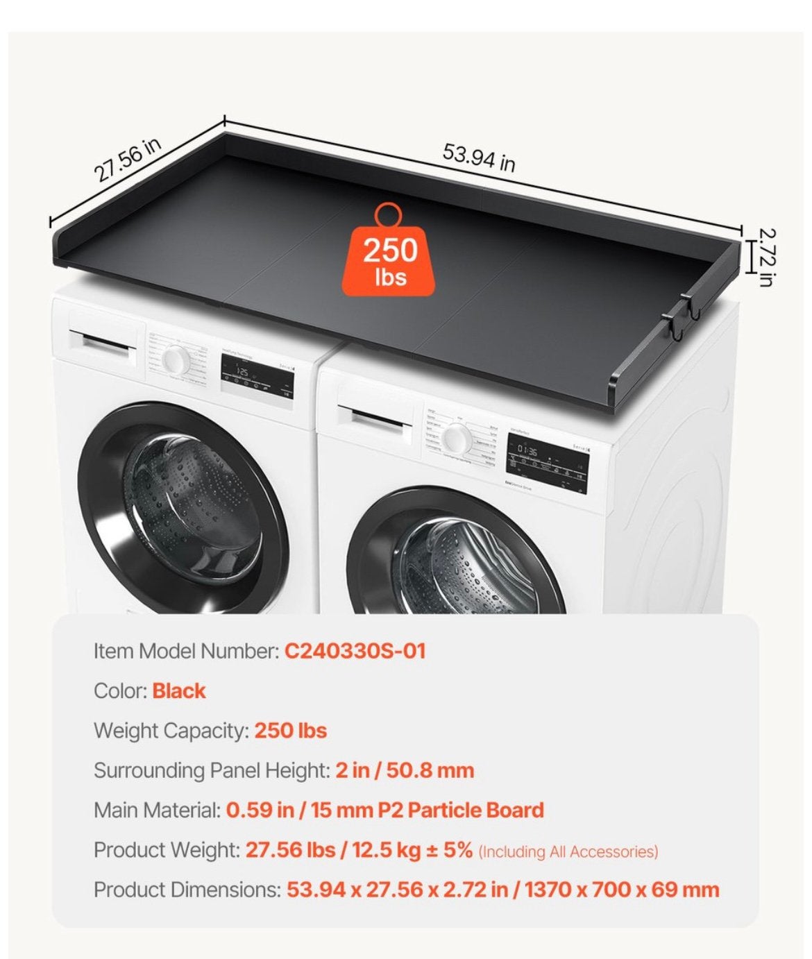 Nieuw werkblad voor op wasmachine- droger, Ophalen, Minder dan 1200 toeren, Minder dan 85 cm, Minder dan 4 kg