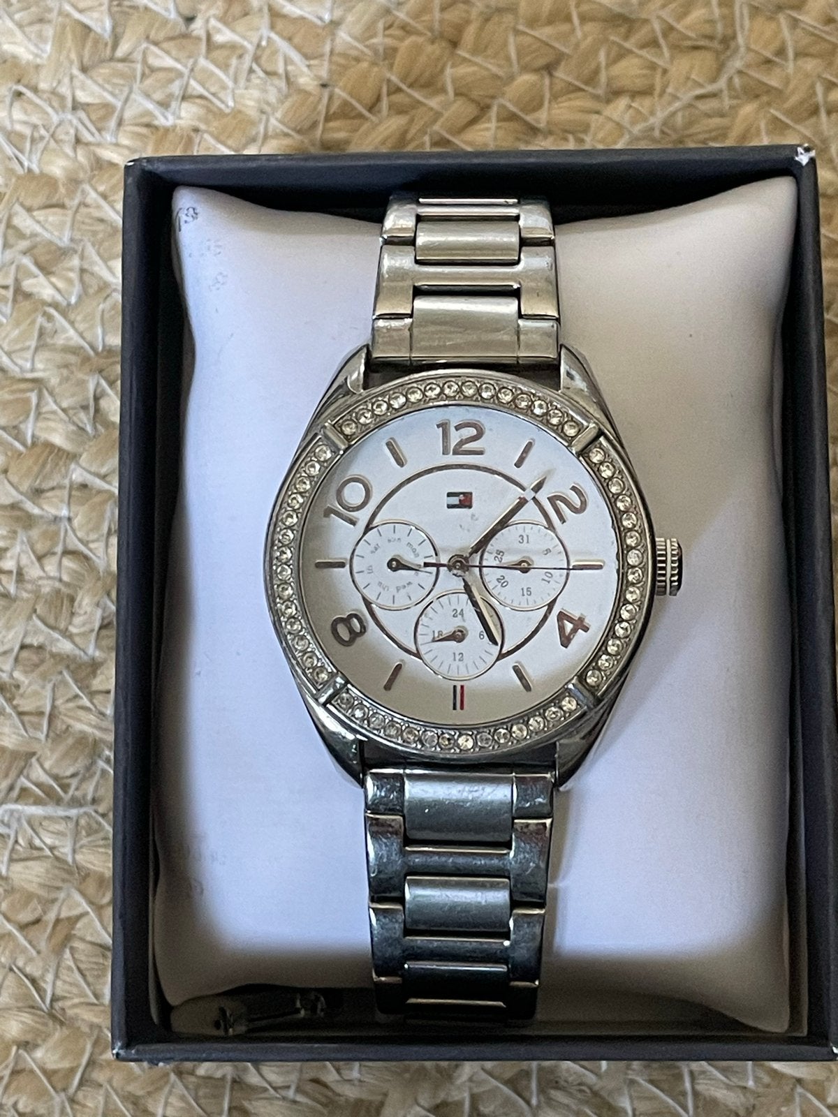 Tommy Hilfiger horloge met extra schakel en originele doos, Overige merken, Gebruikt, Staal, Polshorloge