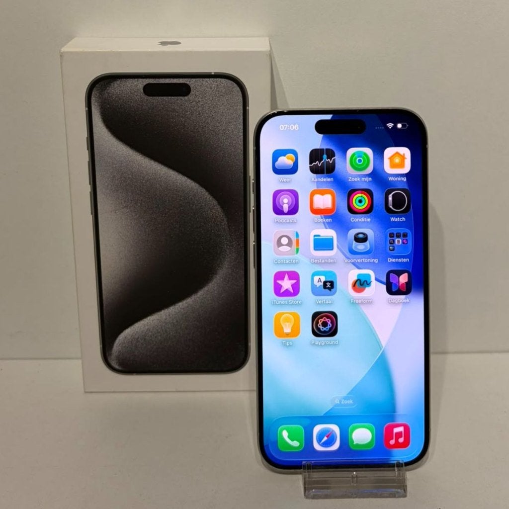 iPhone 15 Pro 128GB Wit in Doos Accu:82% Nette Staat, 128 GB, Wit, Ophalen of Verzenden, Zo goed als nieuw