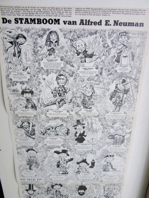 MAD magazine poster De Stamboom van Alfred E. Neuman (1978), Ophalen of Verzenden, Zo goed als nieuw, A1 t/m A3, Muziek