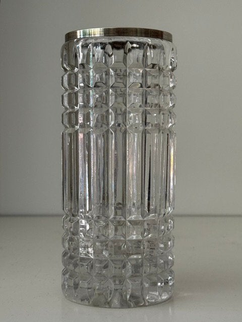 Geslepen kristallen vaas, Antiek en Kunst, Antiek | Glas en Kristal, Ophalen of Verzenden