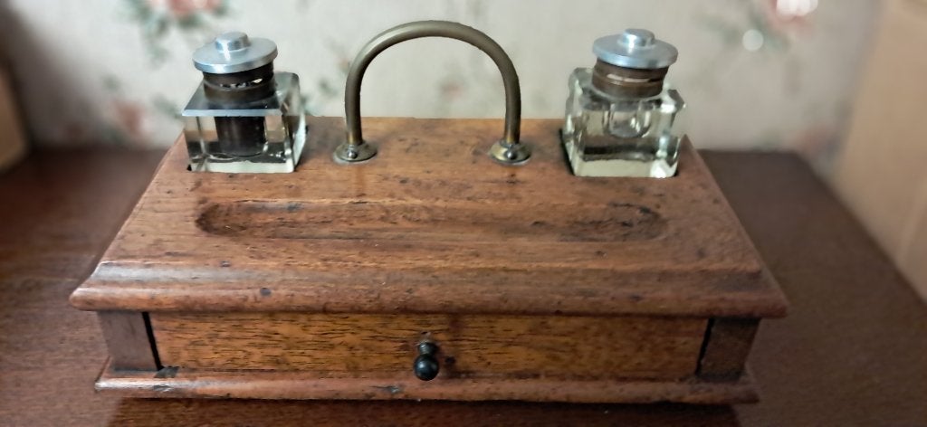 Antiek houten inktstel, Antiek en Kunst, Ophalen