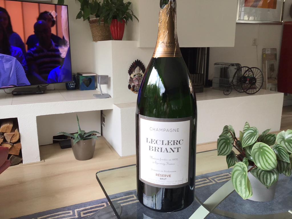 Grote Lege Champagnefles Leclerc Briant - 65cm hoog, Verzamelen, Ophalen, Gebruikt
