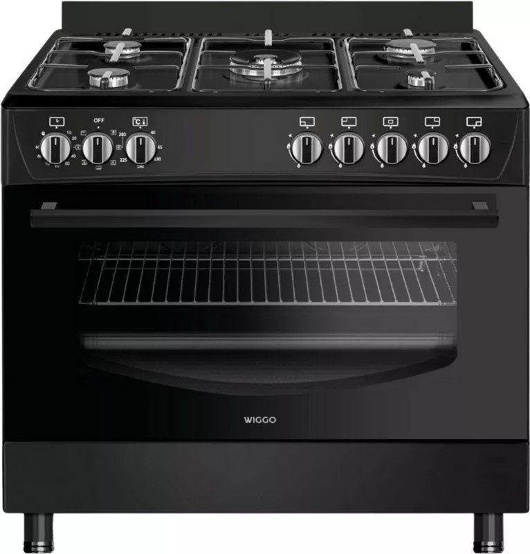 Gasfornuis met oven 90cm breed met Wokbrander., Witgoed en Apparatuur, Fornuizen, Ophalen, Gebruikt, 60 cm of meer, Gas