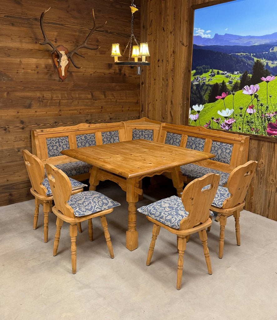 Oostenrijkse hoekbank met tafel en stoelen | Stube set Alpen, Ophalen