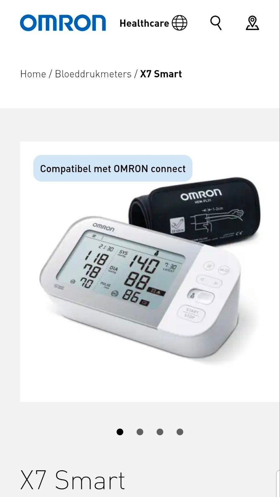 Omron X7 Smart bloeddrukmeter zganw, Ophalen of Verzenden, Zo goed als nieuw