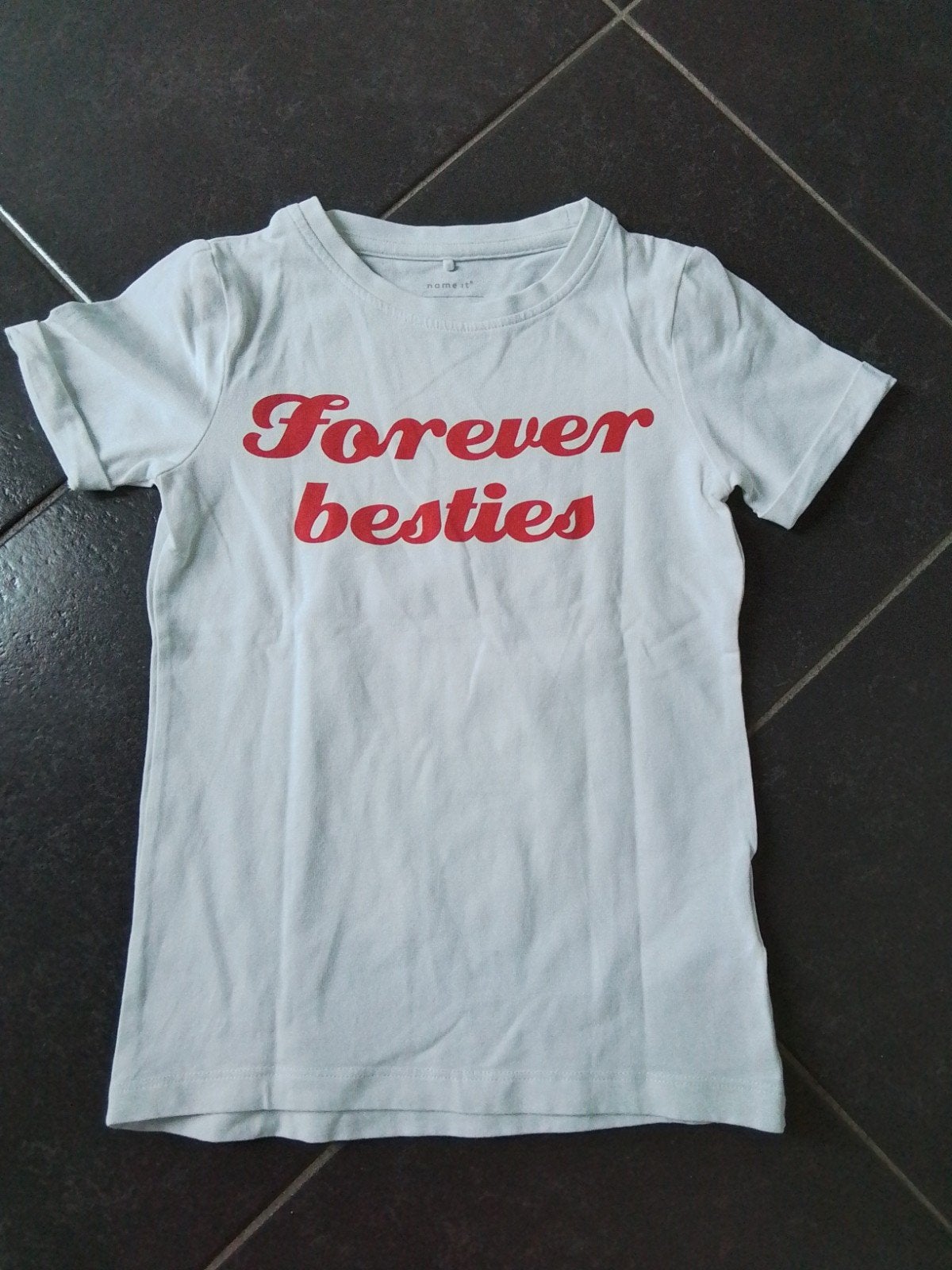 Wit-rood shirtje Name It mt 122-128, Kinderen en Baby's, Kinderkleding | Maat 122, Meisje, Ophalen of Verzenden, Zo goed als nieuw