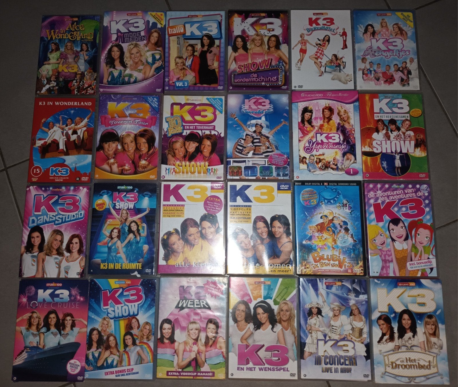 24 k3 studio 100 dvds, Alle leeftijden, Ophalen of Verzenden, Zo goed als nieuw, Overige typen