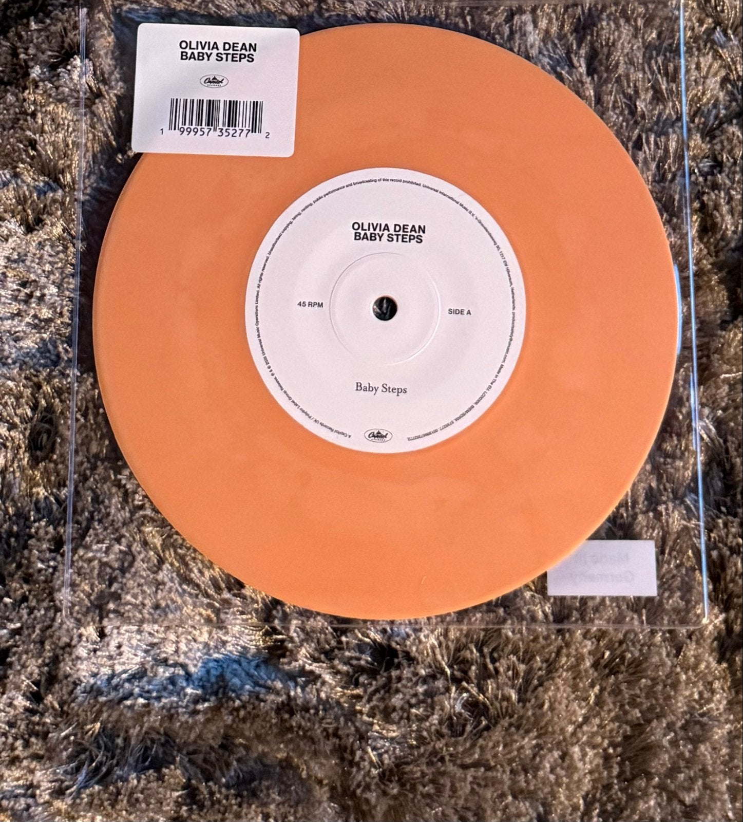 Olivia Dean – Baby Steps (Orange 7"), Cd's en Dvd's, 7 inch, Colored vinyl, Ophalen of Verzenden, Zo goed als nieuw