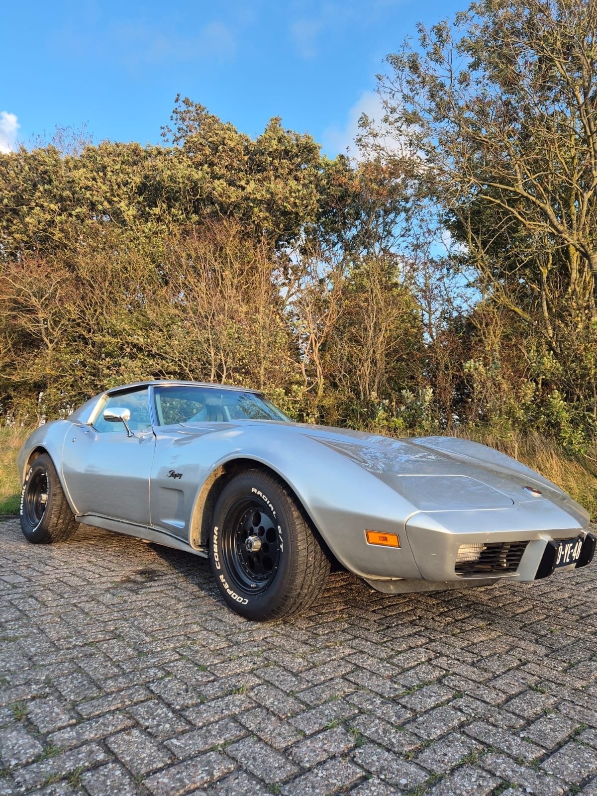 Chevrolet Corvette 5.7 v8 automaat 1976 Grijs targa, Auto's, 1610 kg, Particulier, Zilver of Grijs, Geïmporteerd