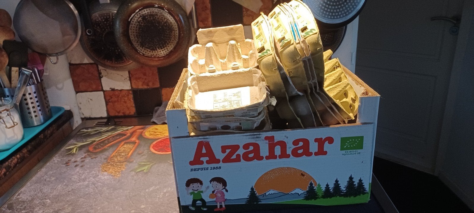eierdozen, Ophalen, Zegels, Bonnen of Punten