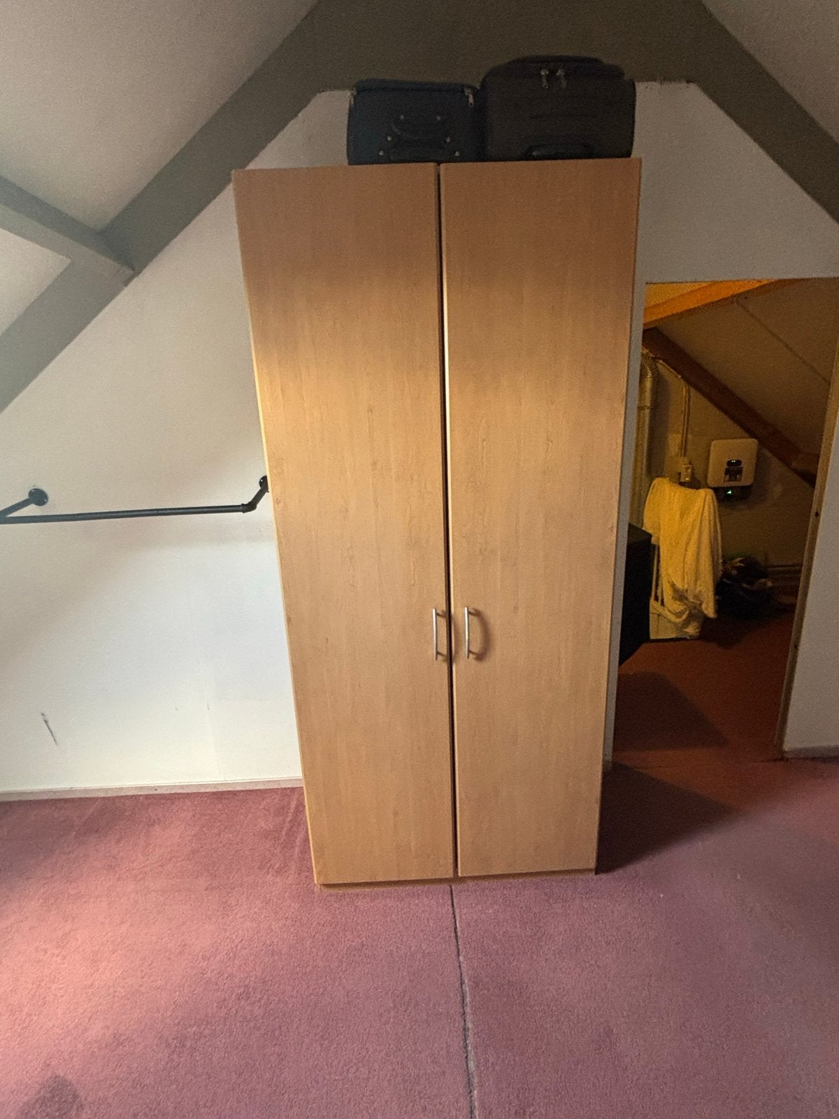 Houten kledingkast met deuren en planken, Huis en Inrichting, Ophalen, Gebruikt, 200 cm of meer, 50 tot 100 cm