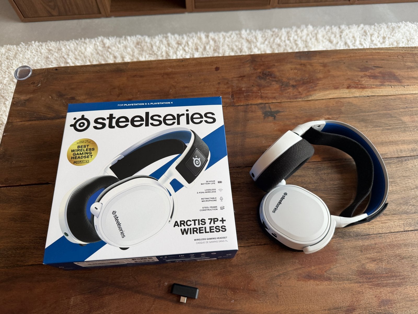 Steelseries Arctis 7P+ Wireless Gaming Headset Wit, Ophalen of Verzenden, Zo goed als nieuw, Wit, Draadloos