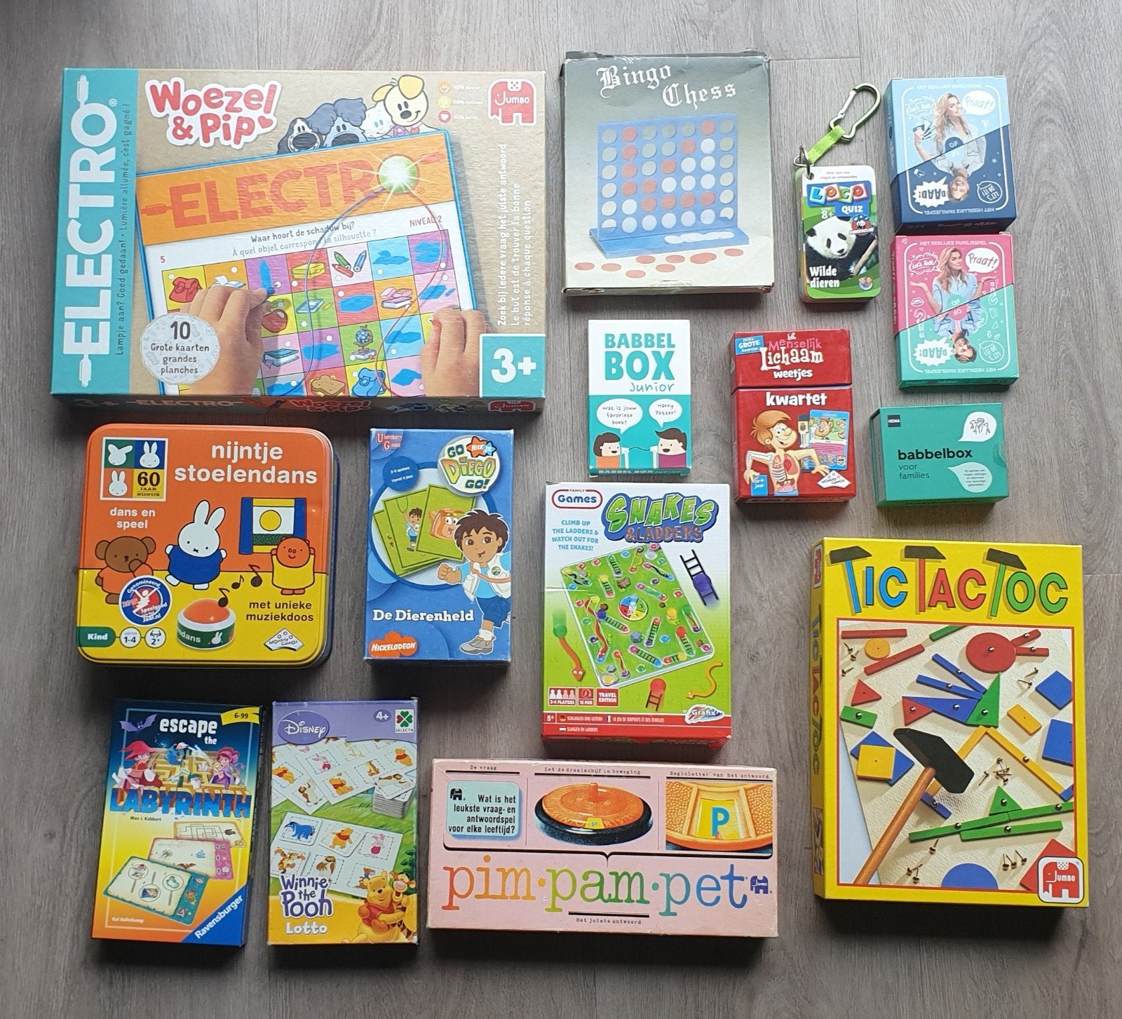 Spelletjes: pim pam pet / hamertje tik / doolhof, Ophalen of Verzenden