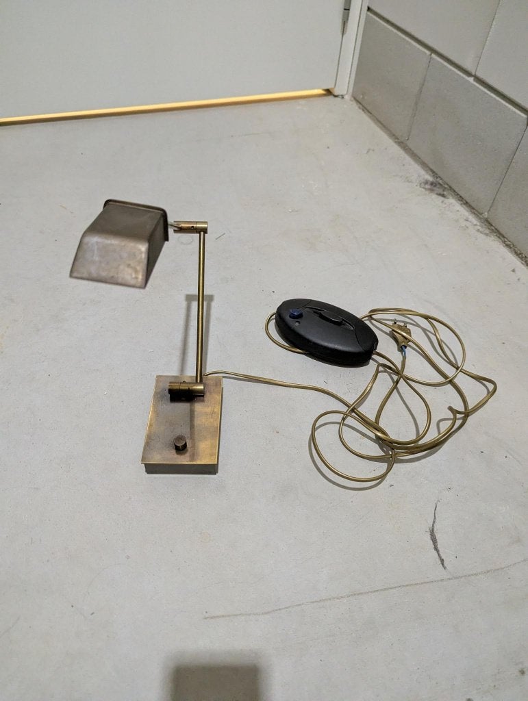 Vintage bureaulamp | Gouden | Messing, Antiek en Kunst, Antiek | Lampen, Ophalen