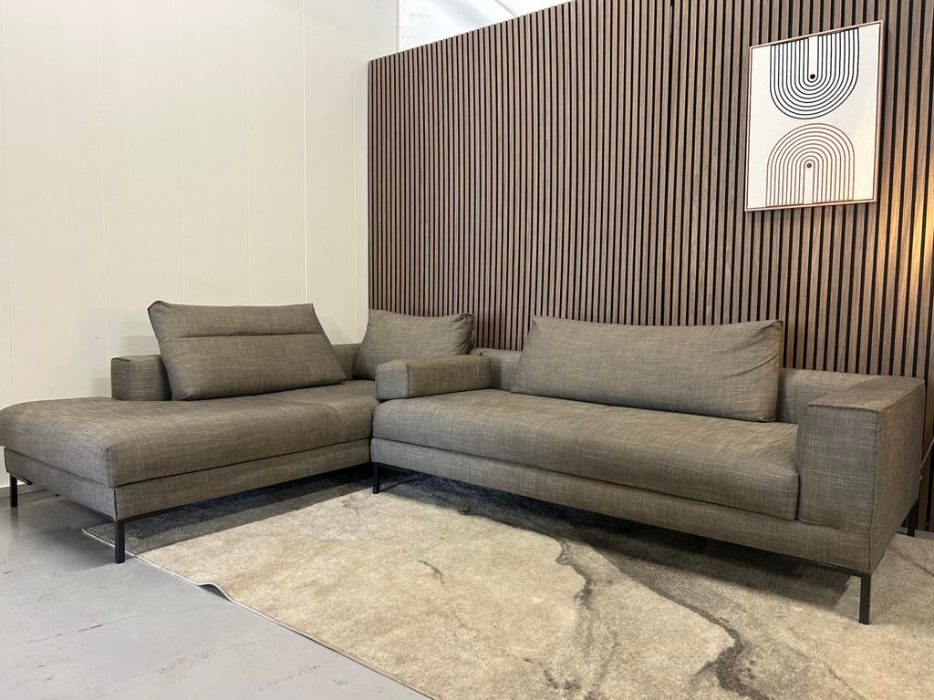 Design On Stock - Hoekbank  Aikon  Beige/Bruin - Nette Staat, Ophalen of Verzenden, Zo goed als nieuw, 150 cm of meer, Vierpersoons of meer