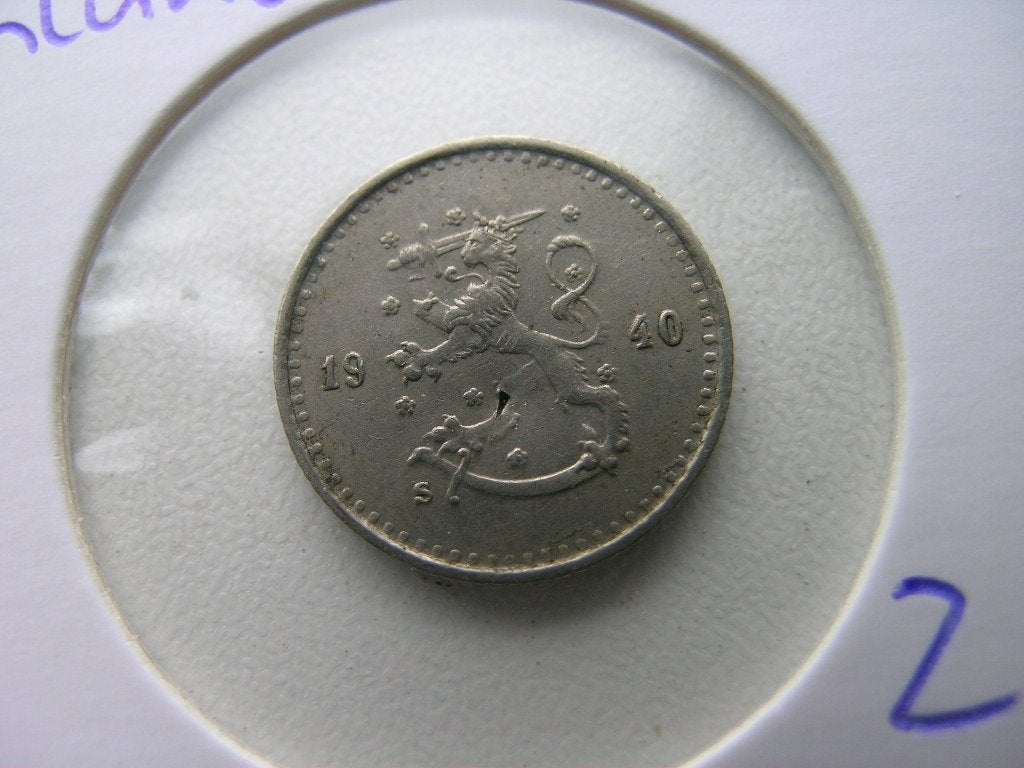25 Pennia 1940 Finland (nr 2), Ophalen of Verzenden, Overige landen, Losse munt