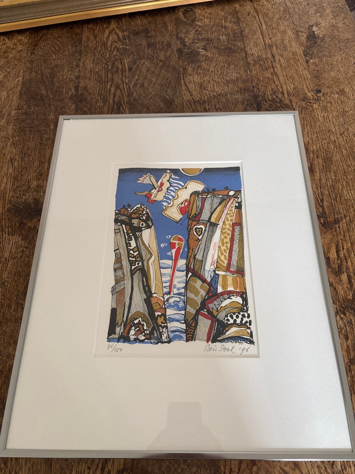 Rein Dool – Handgesigneerde kleurenlitho “Doorzicht” (1996), Ophalen, Landschap, 1950 - 1999, Genummerd