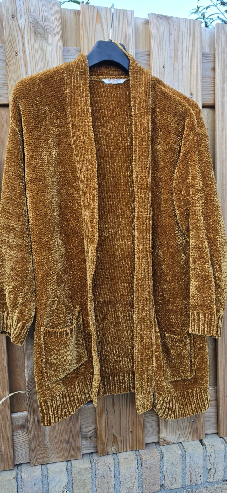 Clockhouse okergele chenille gebreide trui XL, Ophalen of Verzenden