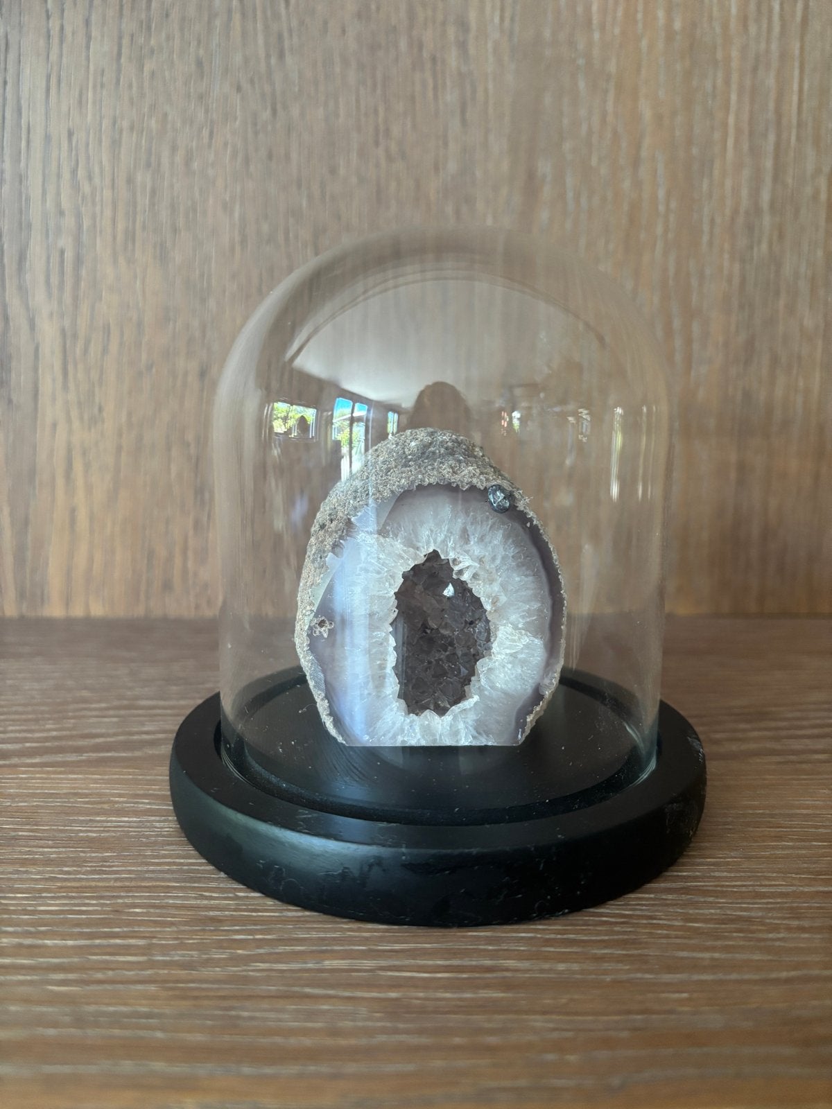 Agaat geode onder klein stolpje, Ophalen of Verzenden