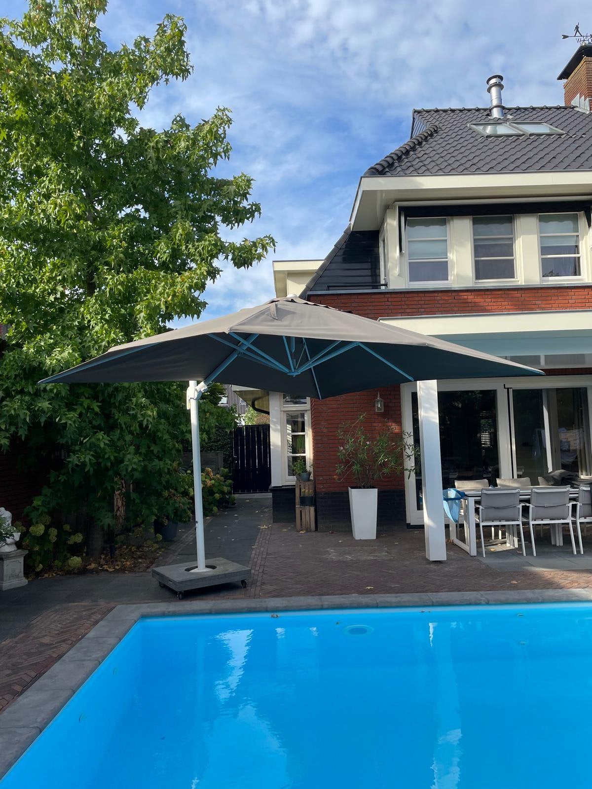 Zweefparasol 3x3 meter Life outdoor living, Tuin en Terras, Ophalen, Zo goed als nieuw, Zweefparasol