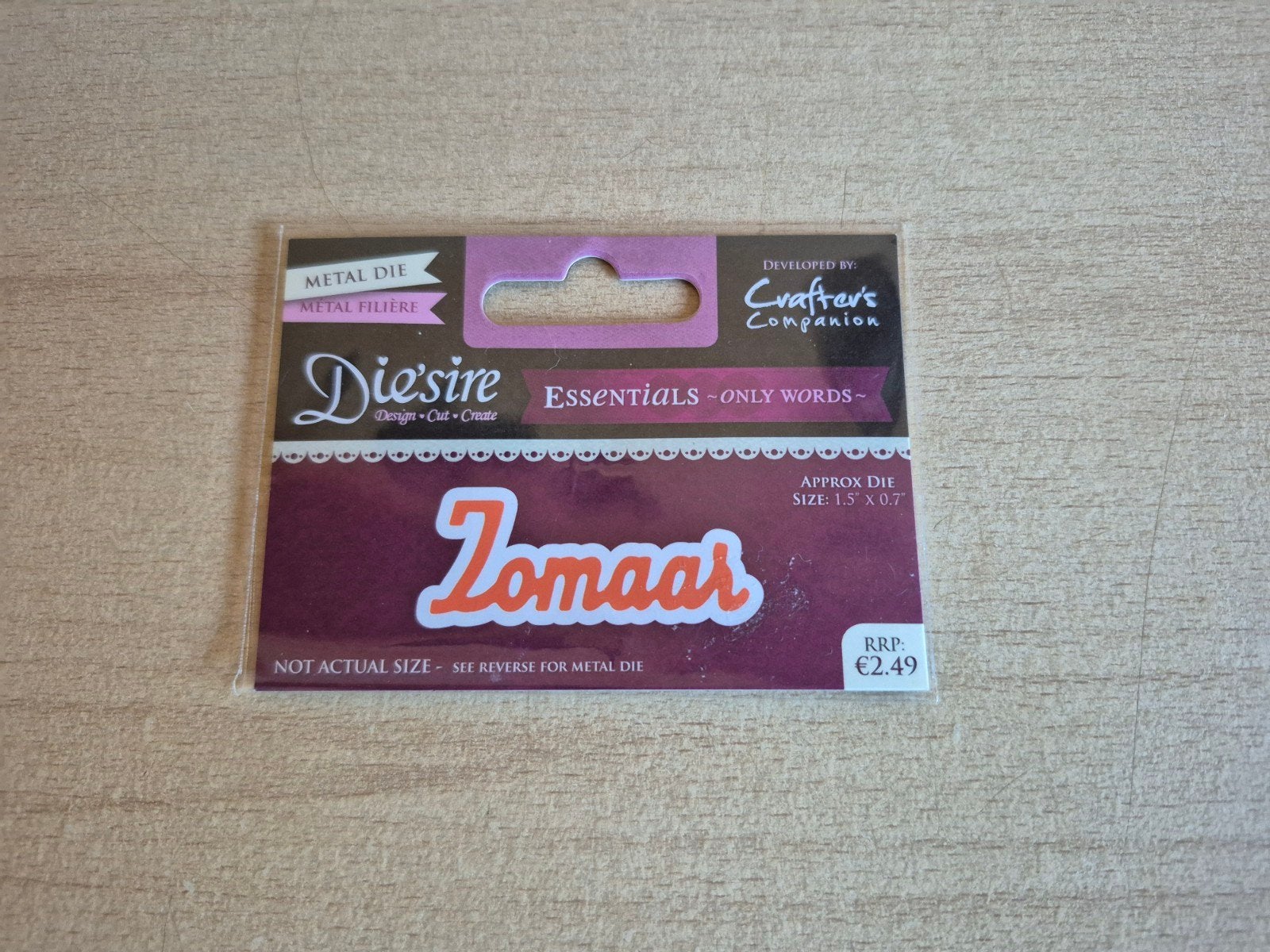 snijmal tekst zomaar, Hobby en Vrije tijd, Kaarten | Zelf maken, Ophalen of Verzenden, Nieuw, Overige thema's, Pons of Mal