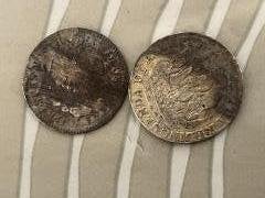 Twee Nederlandse zilveren 6 stuiver muntjes, Postzegels en Munten, Munten | Nederland, Ophalen of Verzenden, Vóór koninkrijk, Overige waardes