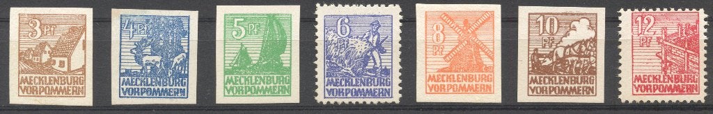 SBZ, 1946, boerenleven, platteland, postfris, Michel 29-36x, Ophalen of Verzenden, Overige periodes, Postfris
