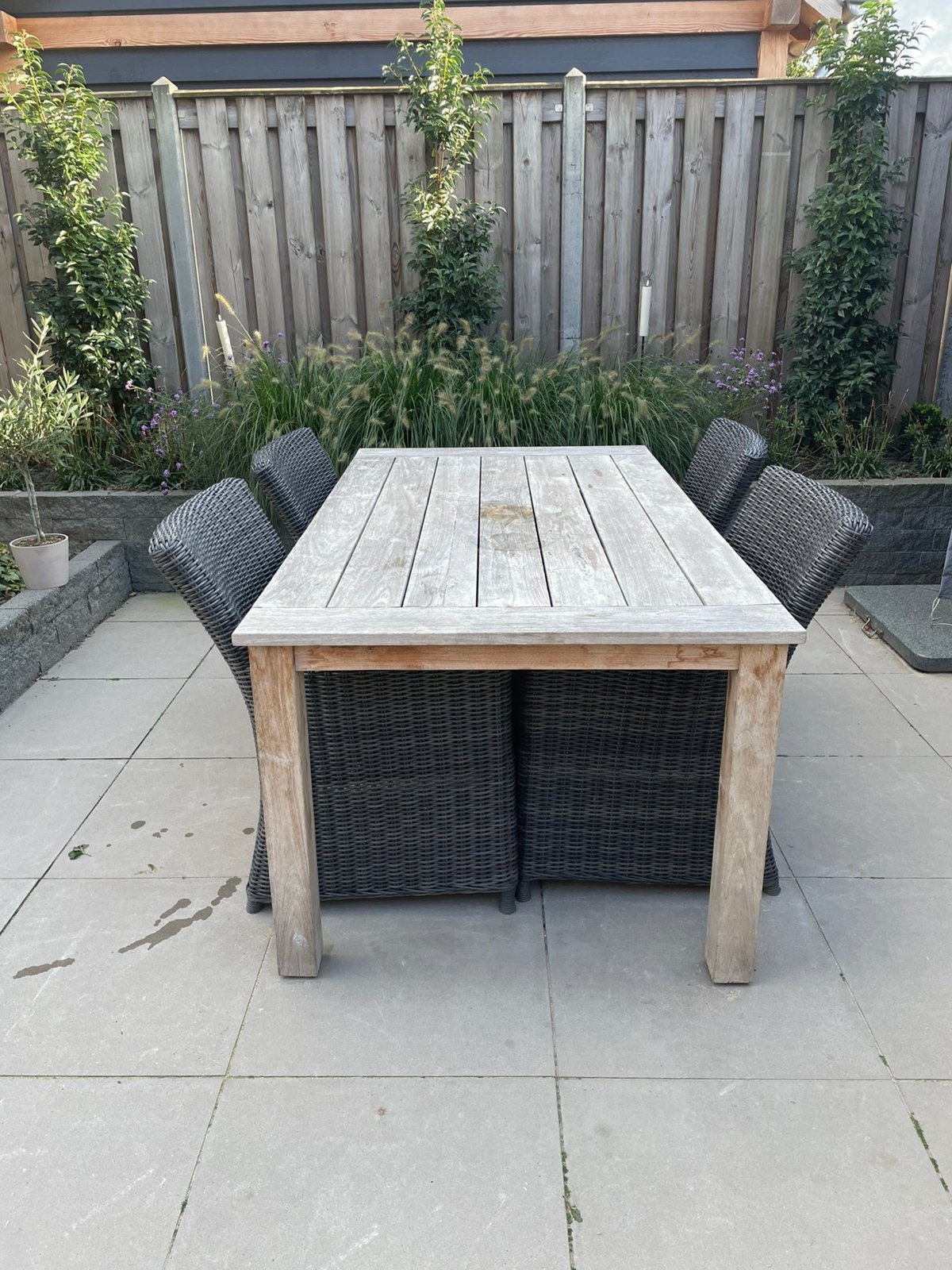 Tuinset 4 persoons, Tuin en Terras, Tuinsets en Loungesets, Ophalen, 4 zitplaatsen, Gebruikt, Teakhout
