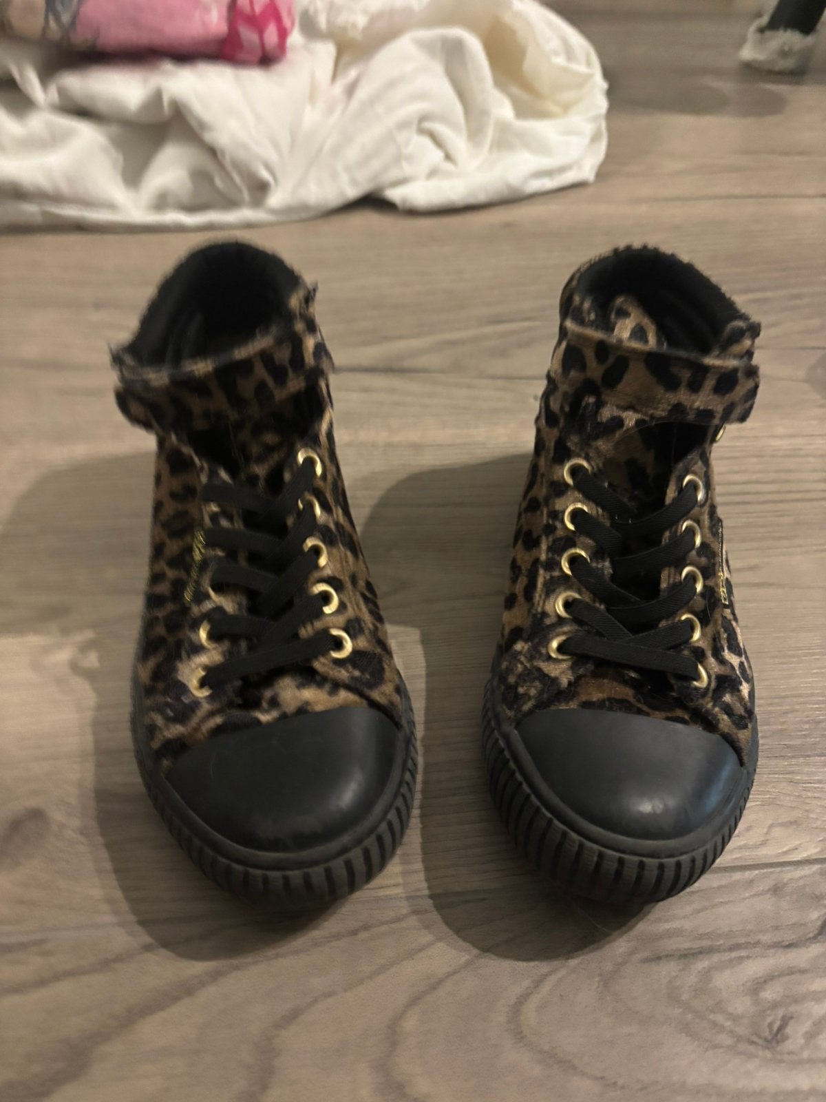 Panter print zwarte schoenen maat 35, Dieren en Toebehoren, Paarden en Pony's | Beschermers, Ophalen, Gebruikt