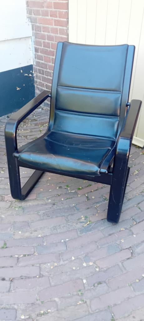 Yngve Ekstrom Lamello stoel voor Swedese (jaren '80), Gebruikt, Ophalen of Verzenden, 50 tot 75 cm, Leer