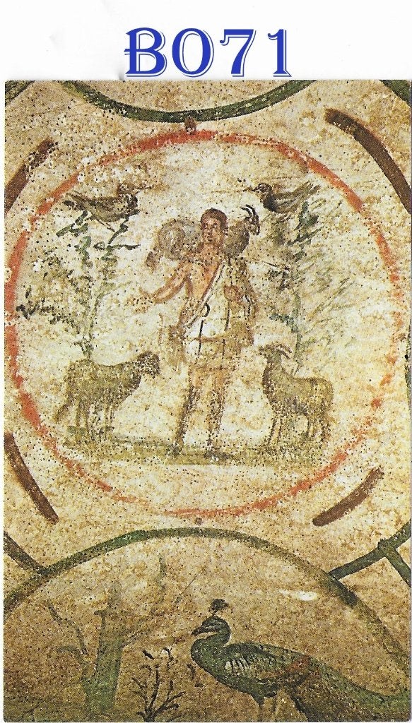 Bo71 devotieprentje catacomba di priscilla, Ophalen of Verzenden, Zo goed als nieuw, Kaart of Prent