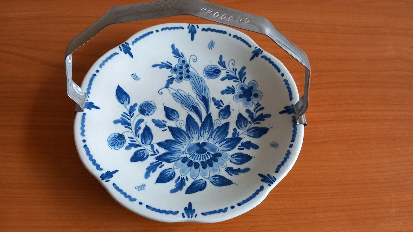 Delfts blauw presenteerschaaltje met afneembaar handvat, Ophalen of Verzenden