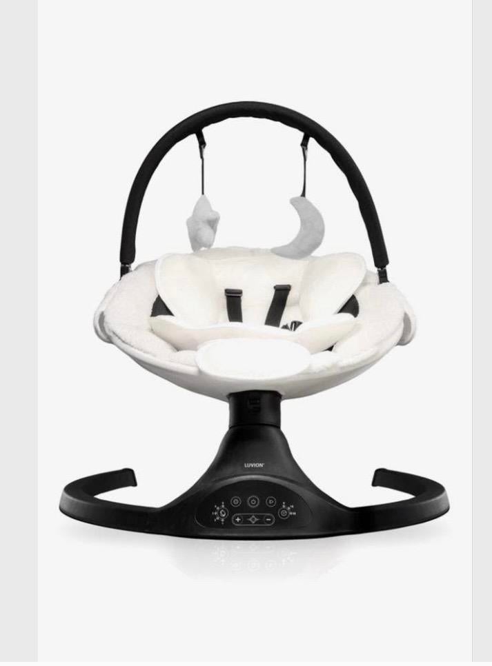 Luxe Muzikale Schommelstoel voor Baby's - Wit/Zwart, Ophalen of Verzenden, Zo goed als nieuw