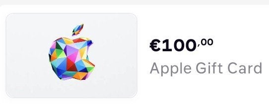 Apple gift card 100€, Tickets en Kaartjes, Eén persoon, Cadeaubon