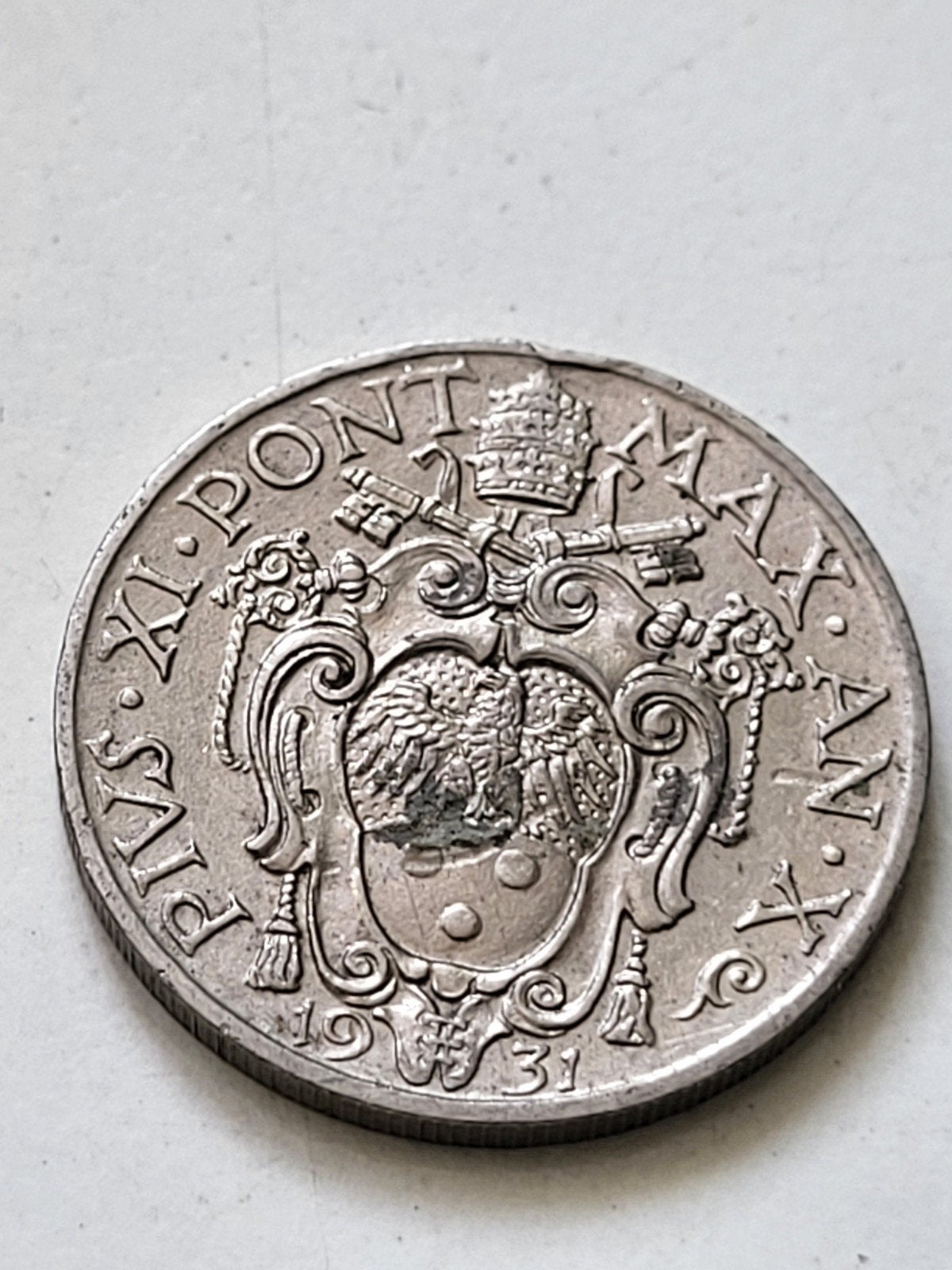 Munt 20 centesimi Vaticaanstad 1931 apostel Paulus, Ophalen of Verzenden, Overige landen, Losse munt