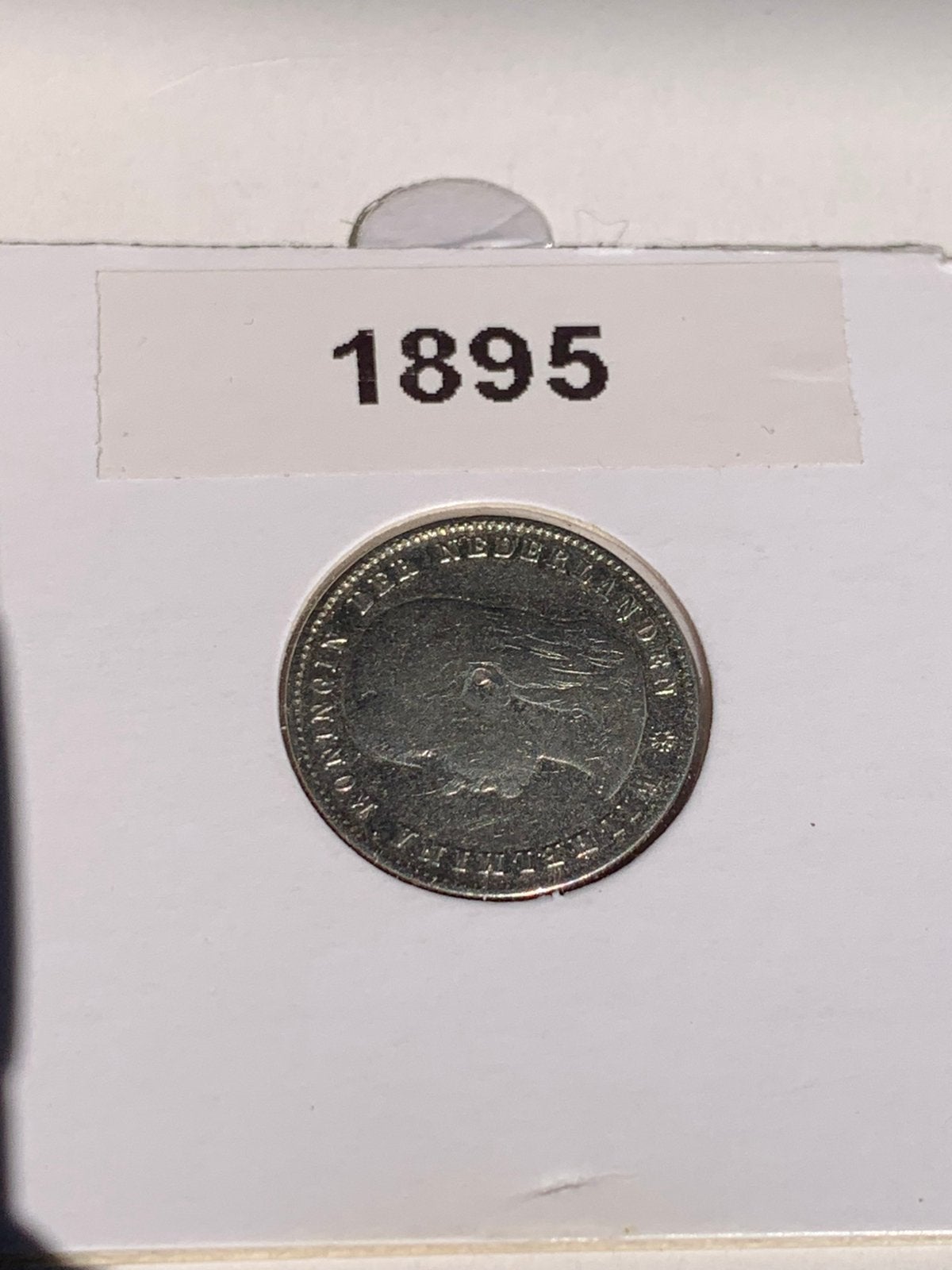 Oud zilveren kwartje wilhelmina 1895 muntmeesterteken recht, Ophalen of Verzenden, Koningin Wilhelmina, 25 cent