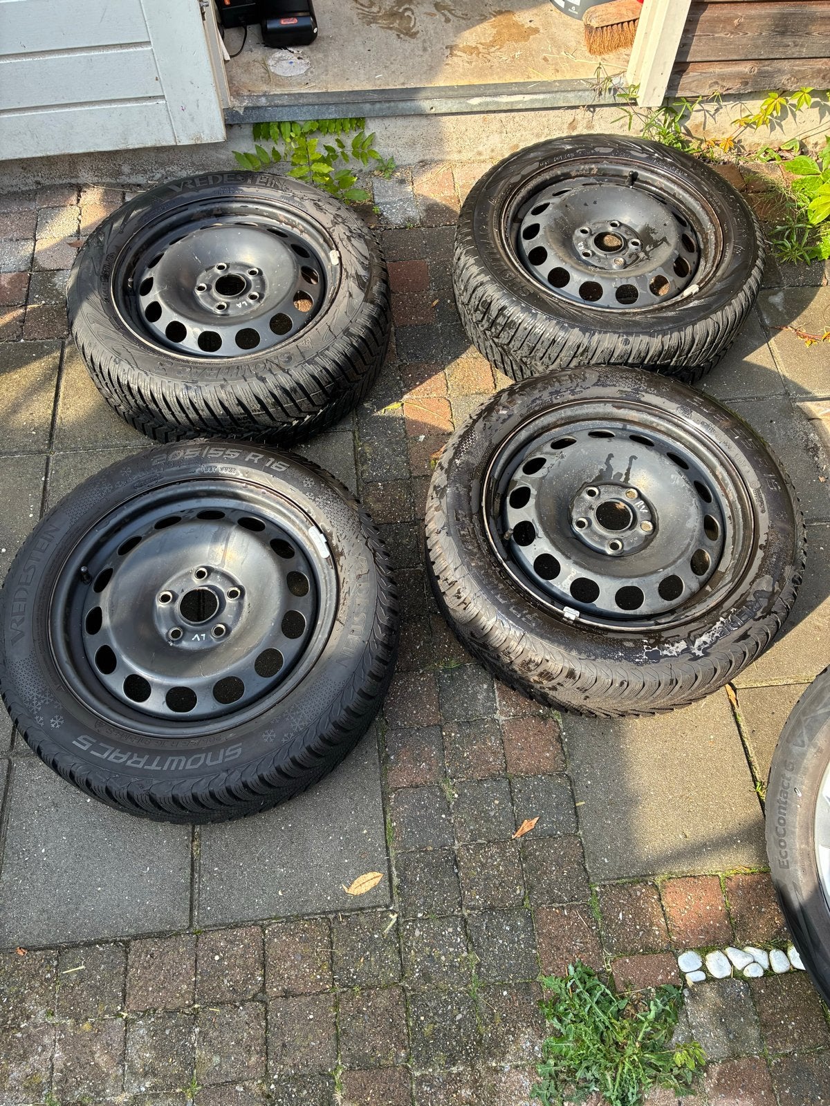 16 inch stalen velgen met winterbanden (6mm profiel), Ophalen, Gebruikt, 16 inch, Banden en Velgen