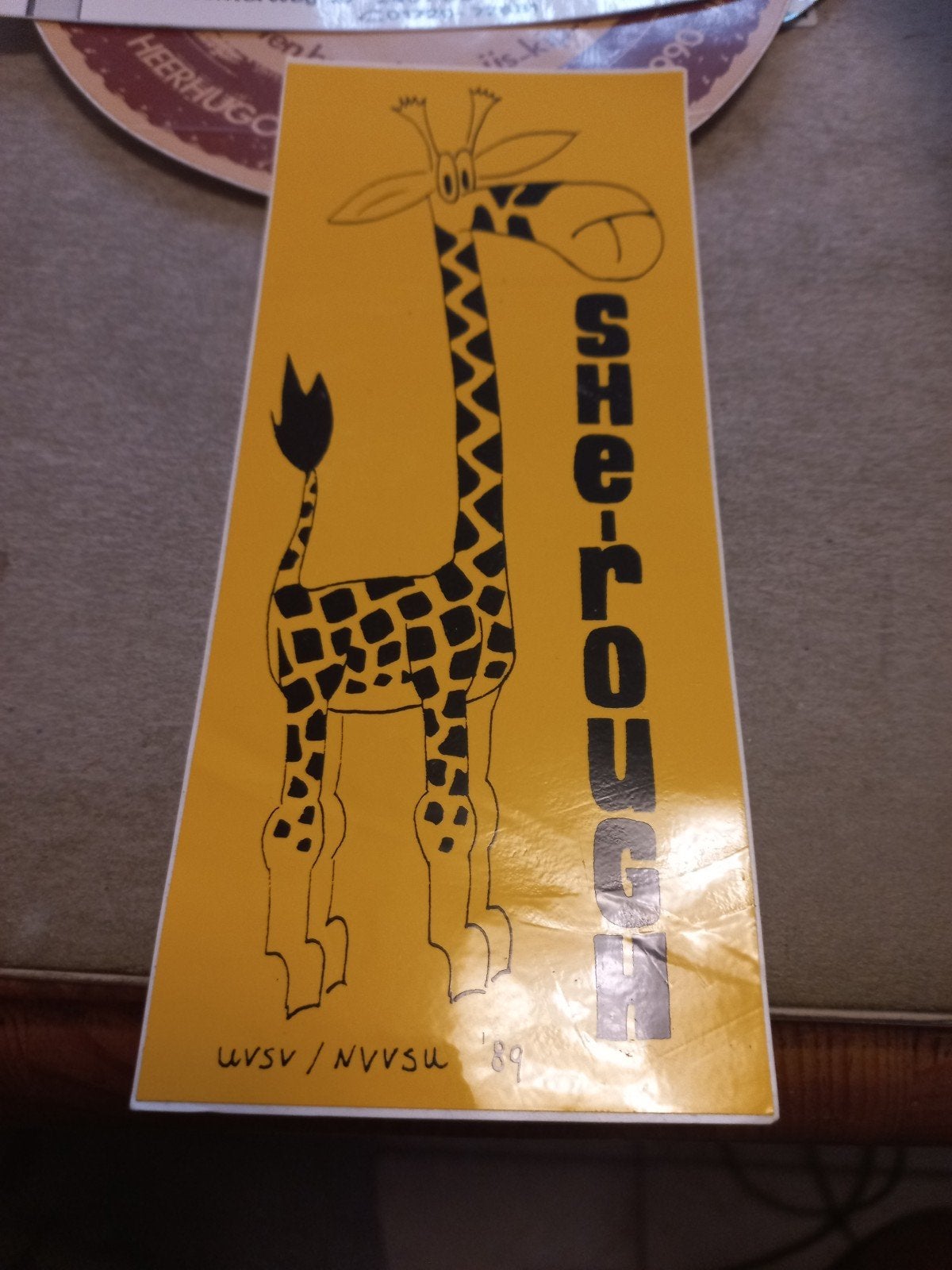 Vintage UVSV/NVVSU '89 Giraffe Sticker, Ophalen of Verzenden, Gebruikt