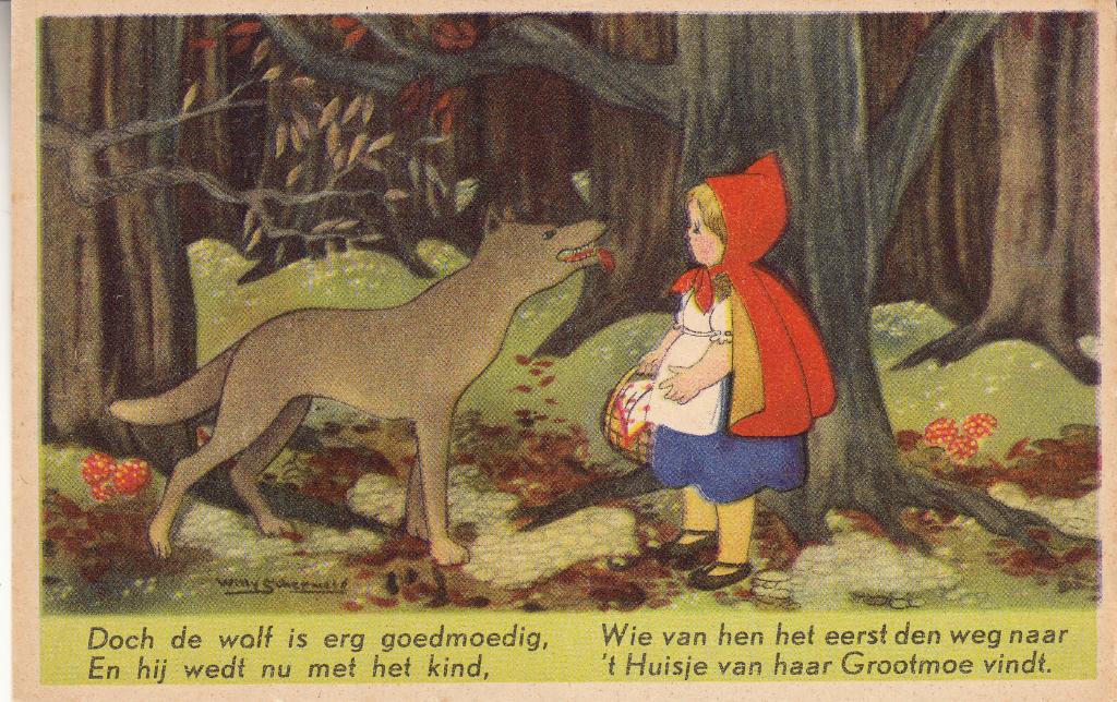 Willy Schermelé  -   Roodkapje ontmoet de wolf       =0023=, Ophalen of Verzenden, 1940 tot 1960, Ongelopen