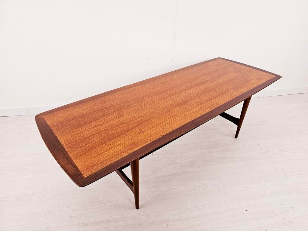 Grote vintage salontafel, teak hout Deens design 1960s, Gebruikt, ., Teakhout, Scandinavisch design 1960s