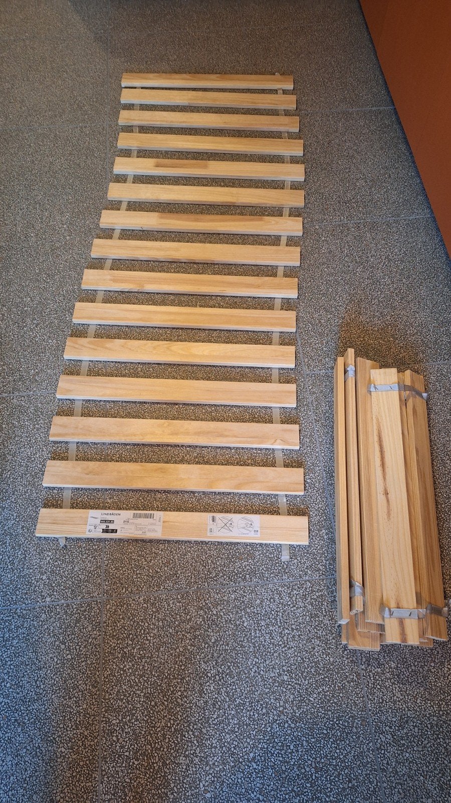 2x IKEA Lindbåden lattenbodem 70x200 cm, Ophalen, Eenpersoons, 140 cm, Zo goed als nieuw