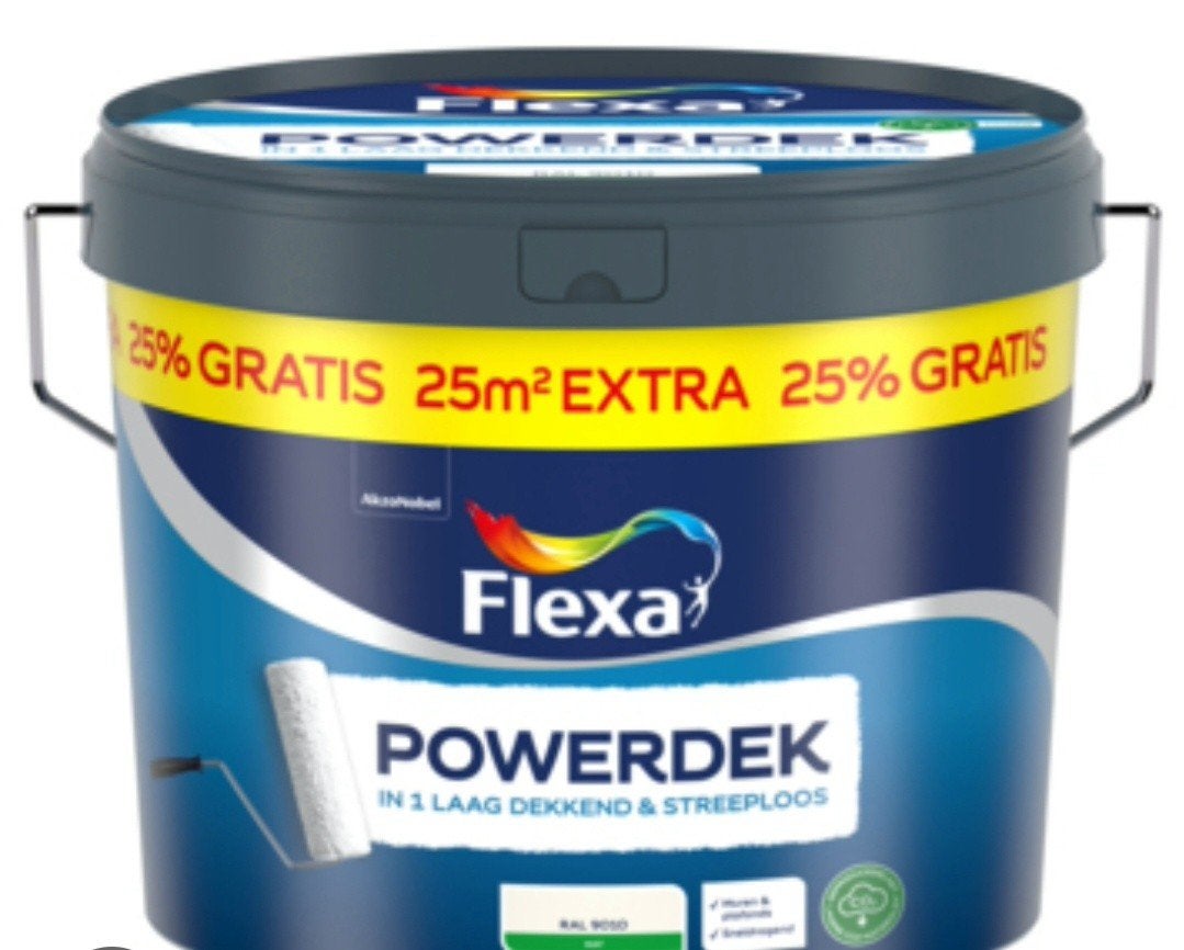 Flexa Powerdek RAL 9010 Mat - 25% GRATIS, Ophalen, Wit, Nieuw, Verf