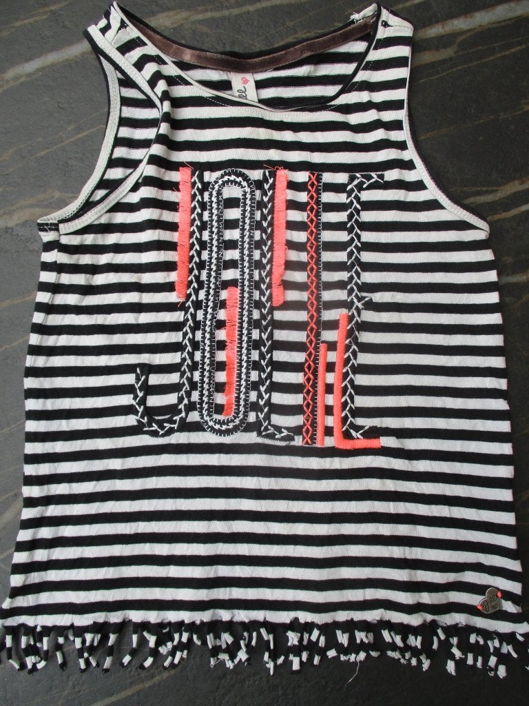 Shirt zwart / wit gestreept topje maat 98 van Jill mouwloos, Kinderen en Baby's, Meisje, Ophalen of Verzenden, Zo goed als nieuw