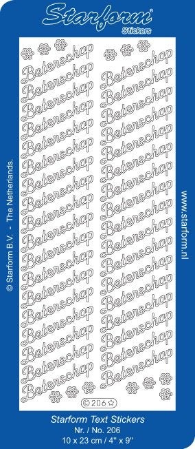Starform 206 zilver 35 x Beterschap stickervel, Ophalen of Verzenden, Nieuw, Sticker
