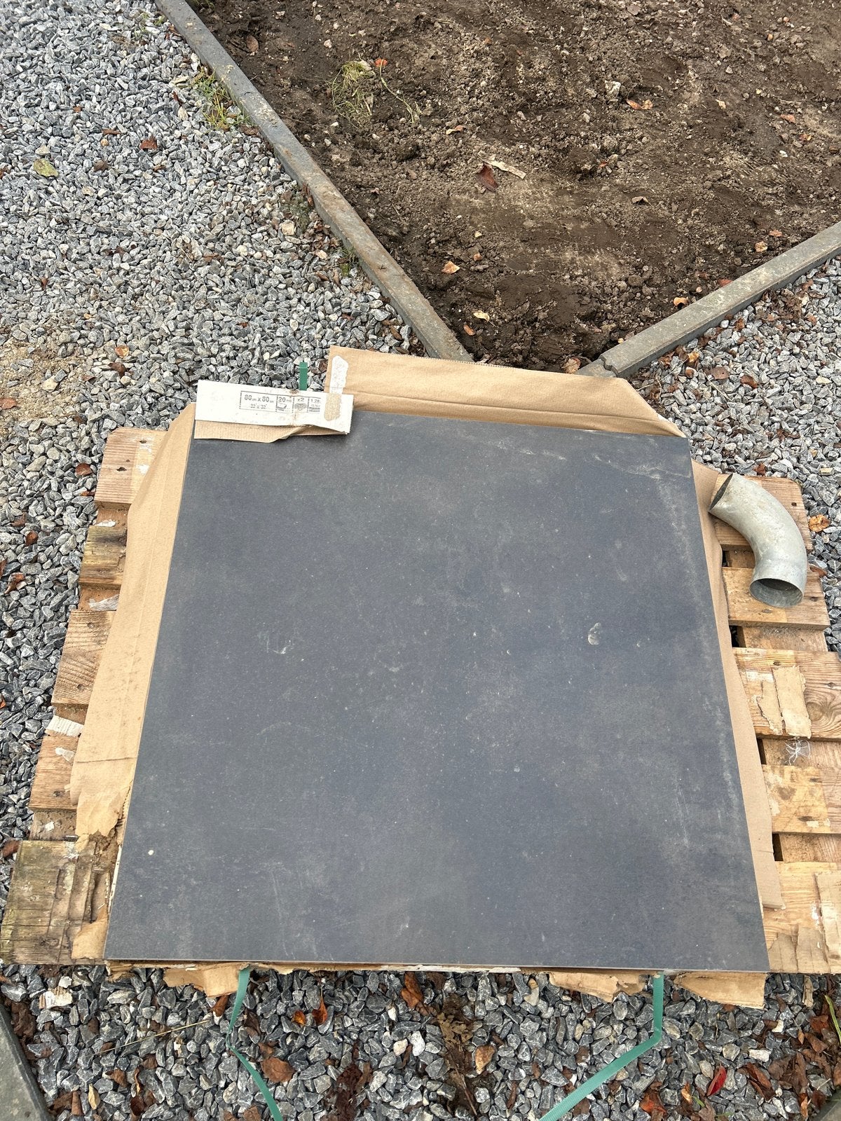 6 zwarte Keramische tegels 80x80 cm, 20mm dik nieuw, 60 cm of meer, Keramiek, Ophalen of Verzenden, Zo goed als nieuw