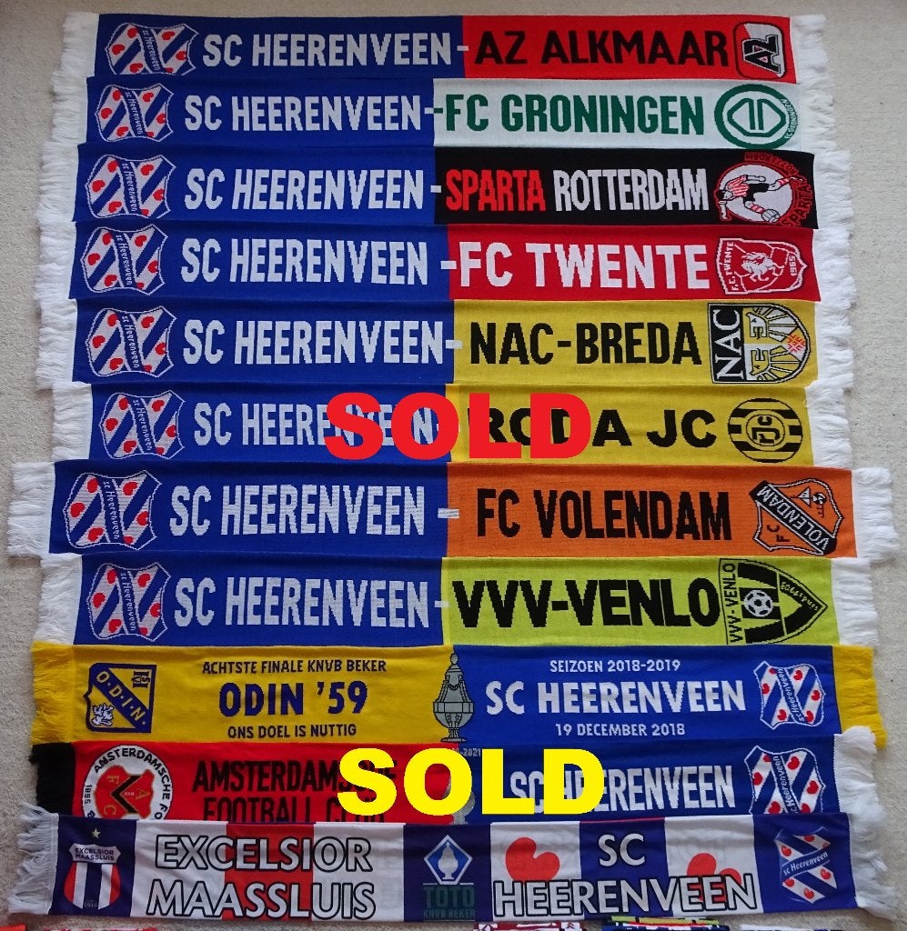 wedstrijdsjaals sc Heerenveen, Ophalen of Verzenden, Nieuw, Overige binnenlandse clubs, Vaantje of Sjaal