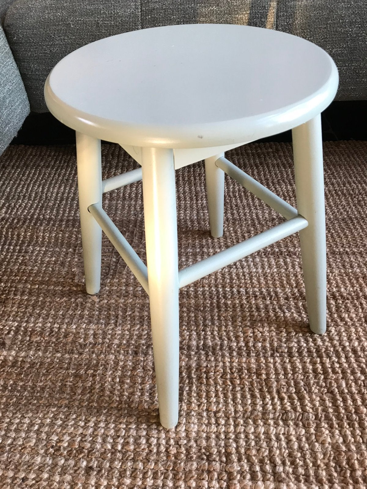 Stevige kruk / bijzettafel / plantentafeltje mintgroen, Huis en Inrichting, Ophalen, Gebruikt, Hout